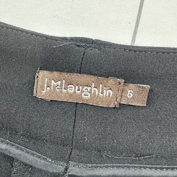 J. McLaughlin Dress Pants Womens 6 Black Deanne Front Slit Straight Leg Solid - Picture 4 of 12